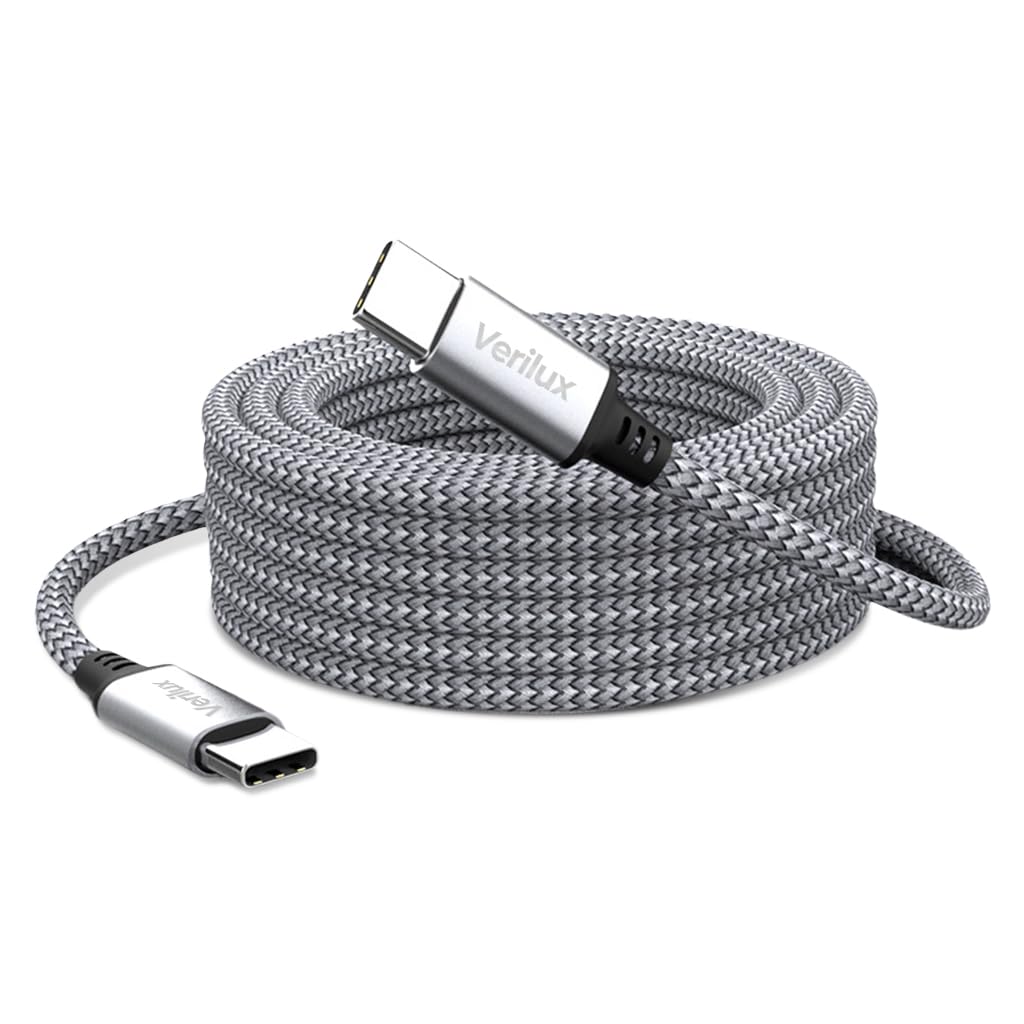 Verilux 60W USB C to USB C Fast Charging Cable 480Mbps Data Transfer 9.8Ft Nylon Braided Cable For Computer, Smartphone Verilux 60W USB C to USB C Fast Charging Cable 480Mbps Data Transfer 9.8Ft Nylon Braided Cable For Computer, Smartphone